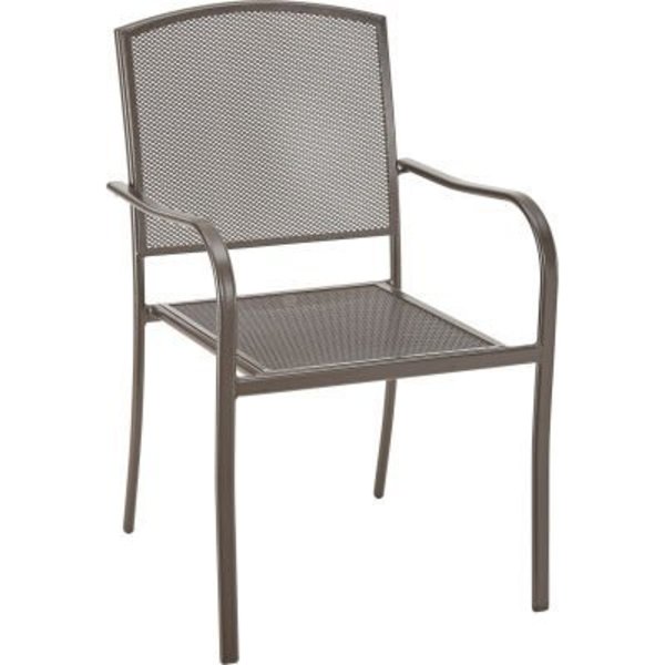 Gec Interion Outdoor Caf Stacking Armchair, Steel Mesh, Bronze, 4 Pack 262084BZ